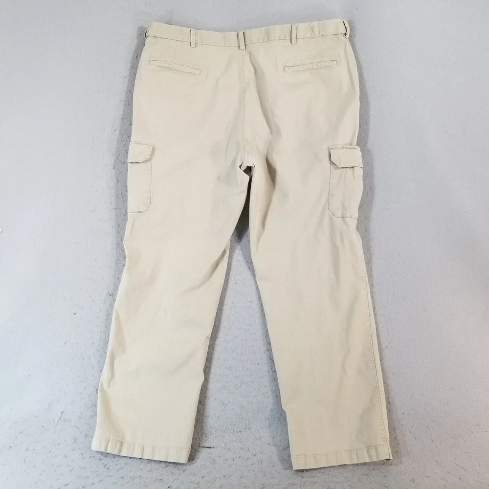Haggar cargo pants men's 42 x 30 beige cotton comfort waist outdoor hiking